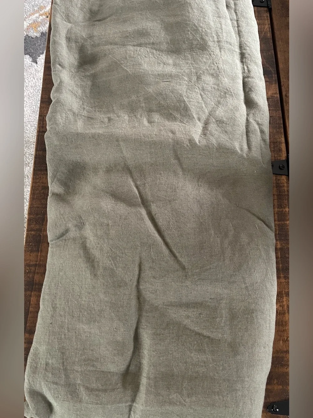 NWOT Quince European Linen 1 Piece Duvet Cover, King/Cal  (Dusty Olive)